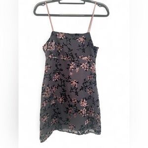 Forever 21 Grey and Pink Floral Mini Dress cherry blossom velvet dress